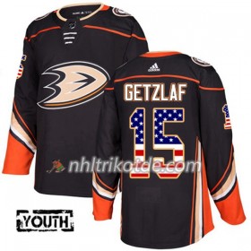 Anaheim Ducks Trikot Ryan Getzlaf 15 Adidas 2017-2018 Schwarz USA Flag Fashion Authentic - Kinder